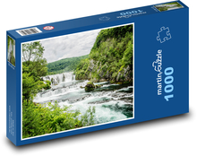 Wodospad - rzeka, przyroda Puzzle 1000 elementów - 60x46 cm