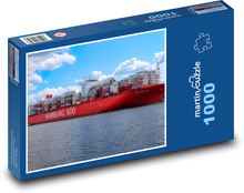 Hamburg - container ship, Elbe Puzzle 1000 pieces - 60 x 46 cm 