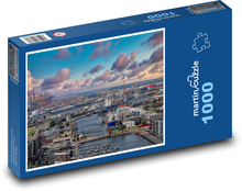 Hafen mit Booten - See, Kräne Puzzle 1000 Teile - 60 x 46 cm