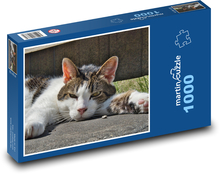 Müde Katze - Haustier Puzzle 1000 Teile - 60 x 46 cm