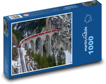 Pociąg - most, wiadukt Puzzle 1000 elementów - 60x46 cm