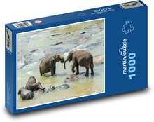 Sloni - Srí Lanka, zvíře Puzzle 1000 dílků - 60 x 46 cm