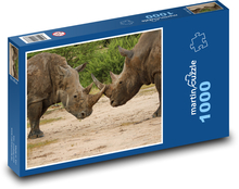 Nosorožec - zvíře, roh Puzzle 1000 dílků - 60 x 46 cm