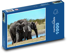 Elephants - African elephant, animal Puzzle 1000 pieces - 60 x 46 cm