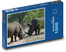 Nosorožci - zvířata, savci Puzzle 1000 dílků - 60 x 46 cm