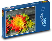 Dahlien - Gartenblumen, Herbst Puzzle 1000 Teile - 60 x 46 cm