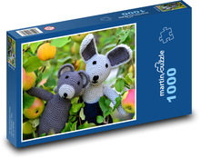 Medvídek - zajíček, háčkování Puzzle 1000 dílků - 60 x 46 cm