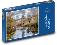 Zamek Burgau - staw, przyroda Puzzle 1000 elementów - 60x46 cm