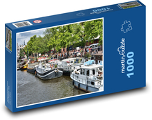 Kanál - Amstrdam, hausbót Puzzle 1000 dielikov - 60 x 46 cm 