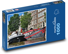 Boats - canal, Amstrdam Puzzle 1000 pieces - 60 x 46 cm 