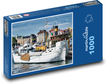 Loď - prístav, Štokholm Puzzle 1000 dielikov - 60 x 46 cm 