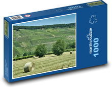Farma - balíky sena, vinice Puzzle 1000 dílků - 60 x 46 cm