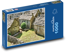 Vesnice - kamenné město, domy Puzzle 1000 dílků - 60 x 46 cm