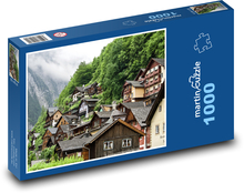 Hallstatt - Rakousko, domy Puzzle 1000 dílků - 60 x 46 cm