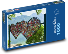 Visací zámky - milovat, srdce Puzzle 1000 dílků - 60 x 46 cm