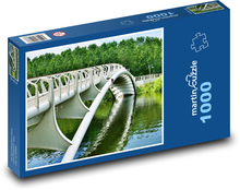 Brücke - Stahlkonstruktion, Fluss Puzzle 1000 Teile - 60 x 46 cm