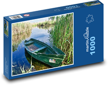 Loď - močiar, rákosia Puzzle 1000 dielikov - 60 x 46 cm 