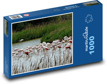 Rosa Flamingos - See, Vögel Puzzle 1000 Teile - 60 x 46 cm