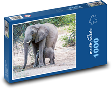 Slony - matka a mláďa Puzzle 1000 dielikov - 60 x 46 cm 