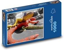 Ještěrky - gekoni, sochy Puzzle 1000 dílků - 60 x 46 cm
