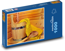 Dřevěná sauna - wellness, odpočinout si Puzzle 1000 dílků - 60 x 46 cm