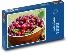 Červené třešně - ovoce, sklizeň Puzzle 1000 dílků - 60 x 46 cm
