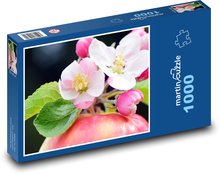 Jabloňové kvety - jablko, jar Puzzle 1000 dielikov - 60 x 46 cm 