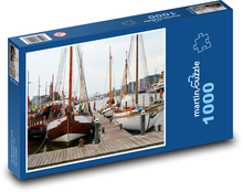 Lodě - plachetnice, přístav Puzzle 1000 dílků - 60 x 46 cm
