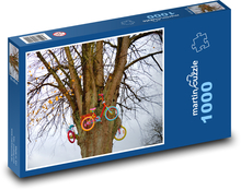 Baum - Räder, Dekoration Puzzle 1000 Teile - 60 x 46 cm
