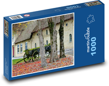 Starý dom - drevený automobil, história Puzzle 1000 dielikov - 60 x 46 cm 