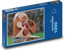 Drewniane serce - dekoracja, puzzle Puzzle 1000 elementów - 60x46 cm