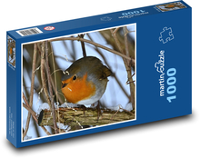 Robin - Winter, Vogel Puzzle 1000 Teile - 60 x 46 cm