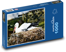 Bocian - ptak, gniazdo Puzzle 1000 elementów - 60x46 cm