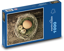 Vejce - hnízdo, slepice Puzzle 1000 dílků - 60 x 46 cm