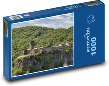 Castellfollit skaly - Španielsko, kostol Puzzle 1000 dielikov - 60 x 46 cm 