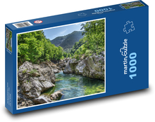 Řeka - skály, les Puzzle 1000 dílků - 60 x 46 cm
