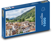 Domy - miasto, góry Puzzle 1000 elementów - 60x46 cm