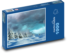 Zimní krajina - stromy pod sněhem, sníh Puzzle 1000 dílků - 60 x 46 cm