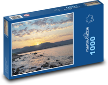 Západ slunce u moře - soumrak, pobřeží Puzzle 1000 dílků - 60 x 46 cm