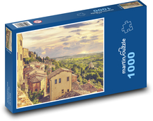 Stadt auf einem Hügel - Häuser, Gebäude Puzzle 1000 Teile - 60 x 46 cm