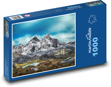 Schnee auf dem Berg - Lagunen, Natur Puzzle 1000 Teile - 60 x 46 cm