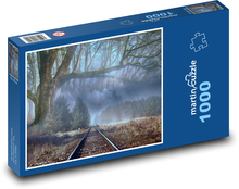 Schlafsäle im Wald - Bäume im Nebel, Natur Puzzle 1000 Teile - 60 x 46 cm