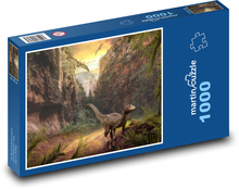 Dinosauři - krajina, příroda Puzzle 1000 dílků - 60 x 46 cm