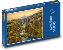 Řeka v přírodě - krajina, hora Puzzle 1000 dílků - 60 x 46 cm