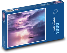 Búrka nad morom - fantázia, rybár Puzzle 1000 dielikov - 60 x 46 cm 