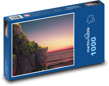 Útes - západ slunce, moře Puzzle 1000 dílků - 60 x 46 cm