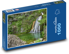 Vodopád - skály, padajcí voda Puzzle 1000 dílků - 60 x 46 cm