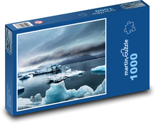 Ľadové kryhy - more, oceán v noc Puzzle 1000 dielikov - 60 x 46 cm 