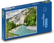 Švýcarsko - příroda, voda, hory Puzzle 1000 dílků - 60 x 46 cm