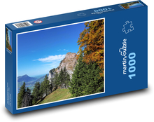 Hory, jeseň, jazero Puzzle 1000 dielikov - 60 x 46 cm